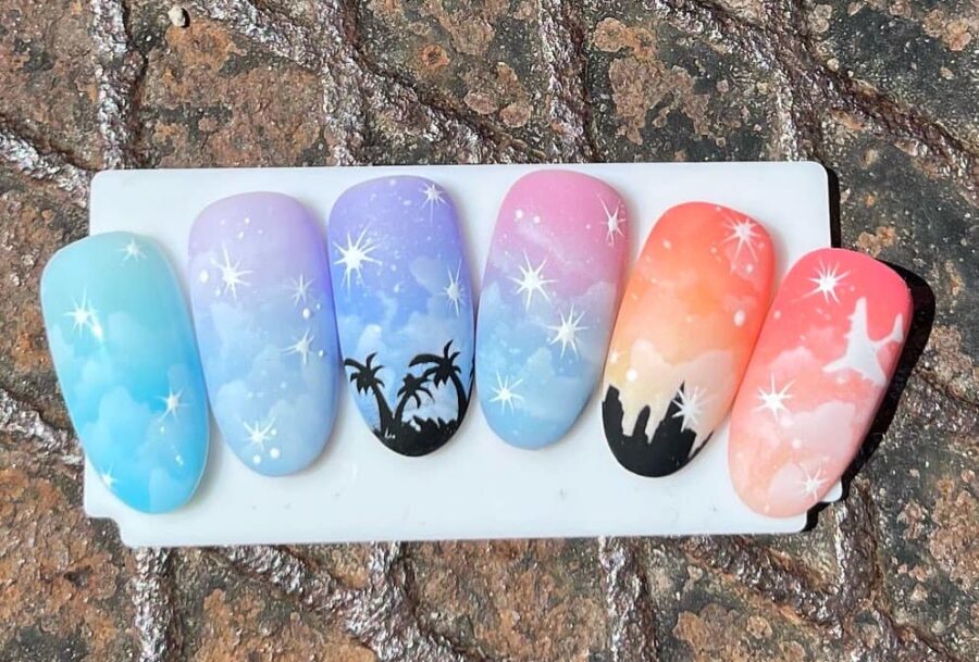 Online Airnails level 2- Clouds and landscape